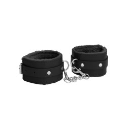 Ouch! Plush Leather Ankle Cuffs - Black acquista online su Porky's Store 2