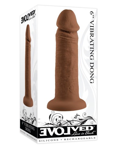 EVOLVED 6 INCH VIBRATING DONG DARK FLESH