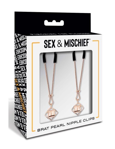 SEX AND MISCHIEF BRAT PEARL NIPPLE CLIPS