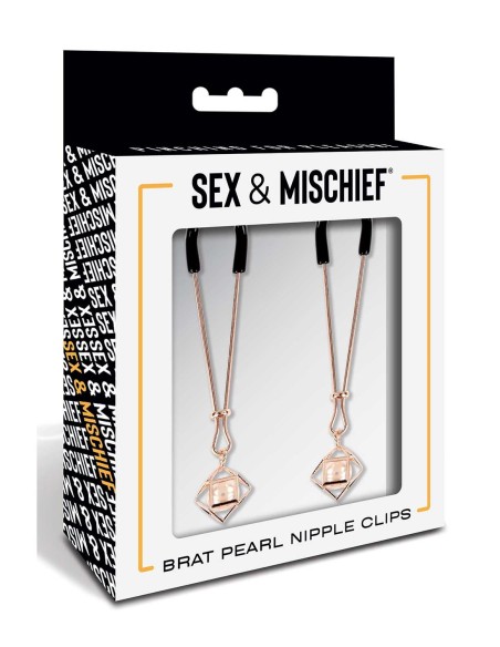 SEX AND MISCHIEF BRAT PEARL NIPPLE CLIPS