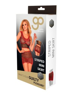 GP PRINTED DATEX STRIPED MINI SKIRT