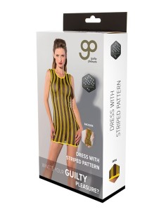 GP PRINTED DATEX STRIPED DRESS YELLOW