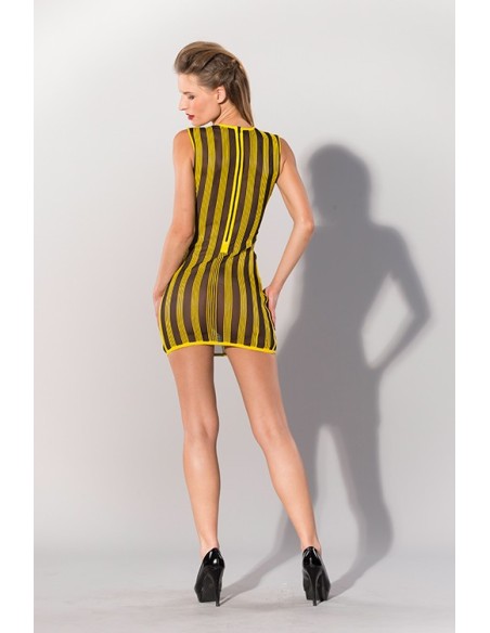 GP PRINTED DATEX STRIPED DRESS YELLOW
