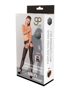 GP PRINTED THIGH HIGH WITH SUSPENDER