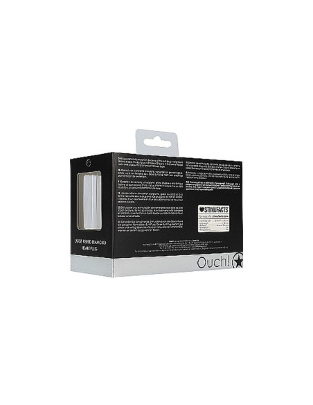 Large Ribbed Diamond Heart Plug - Black acquista online su Porky's Store