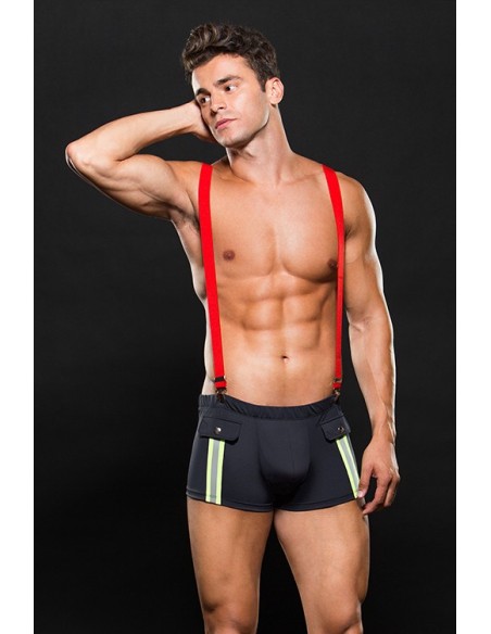 FIREMAN COSTUME 2PCS BLUE