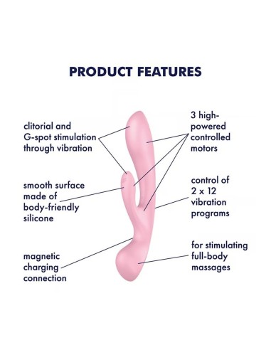 SATISFYER TRIPLE OH - ROSA