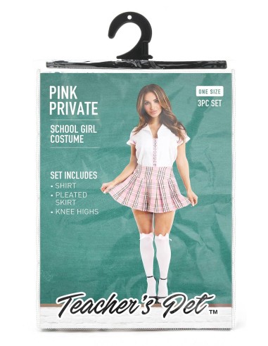 TEACHERS PET 3 PCS PINK PRIVATE SCHOOLGIRL COSTUME
