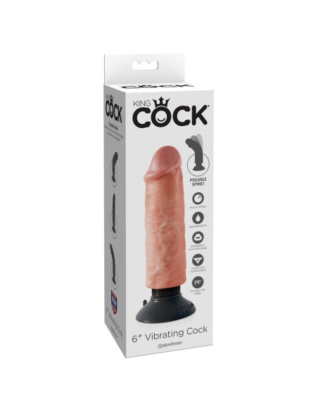 Vibrating Cock - 6 Inch - Flesh acquista online su Porky's Store