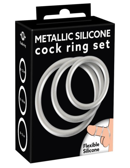 Metallic Silicone Cock ring se acquista online su Porky's Store