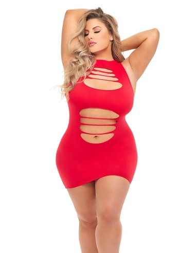 CAN'T COMMIT DRESS RED