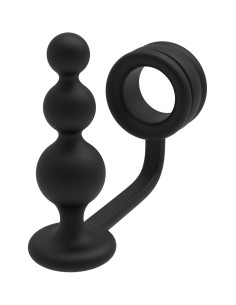 RAMROD COCKRING WITH BEADED ANAL PLUG