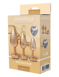 GLEAMING LOVE PEARL GOLD PLUG SET