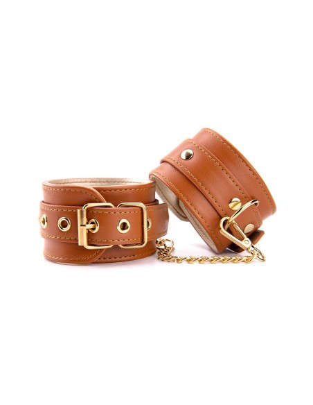 BLAZE ELITE ANKLE CUFFS COGNAC VEGAN LEA