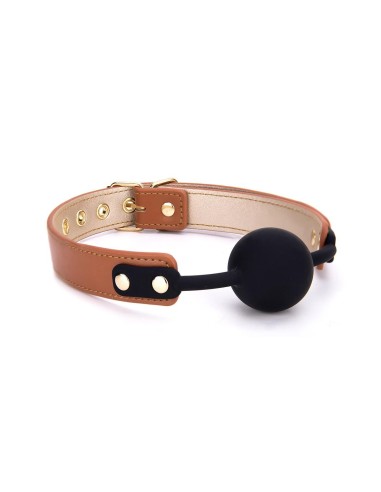 BLAZE ELITE BALL GAG COGNAC VEGAN LEATHE