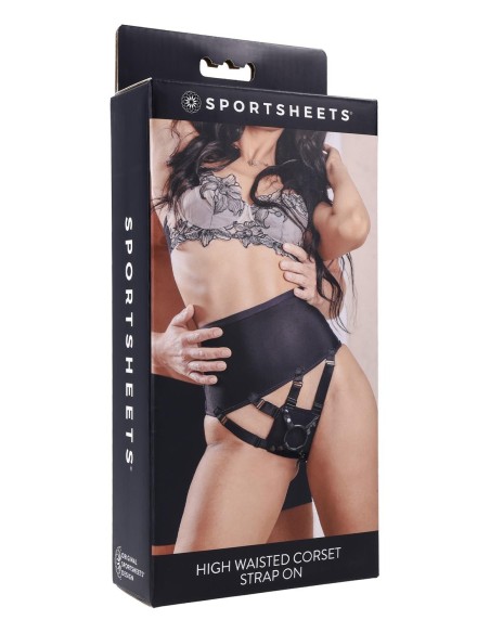 SPORTSHEETS HIGH WAISTED CORSET STRAP ON