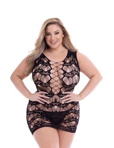 BACI CORSET FRONT LACE MINI DRESS BLACK