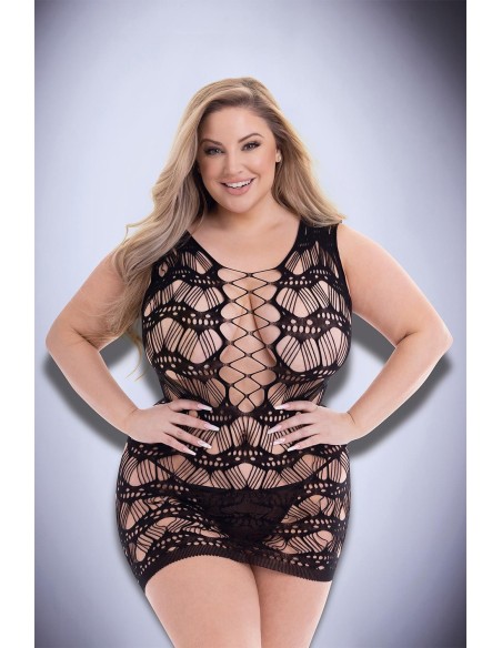 BACI CORSET FRONT LACE MINI DRESS BLACK