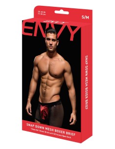 ENVY SNAP DOWN MESH BOXER BRIEF BLACK RED