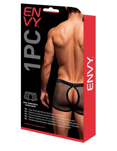 ENVY SNAP DOWN MESH BOXER BRIEF BLACK