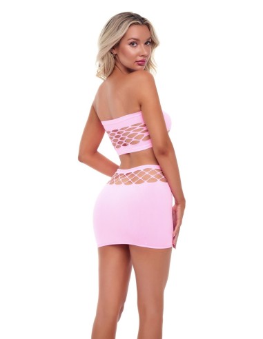 NET WORTH 2 PCS BANDEAU SET PINK