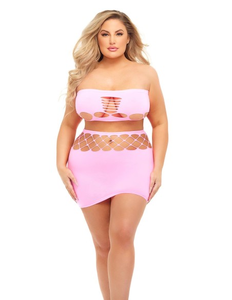 NET WORTH 2 PCS BANDEAU SET PINK