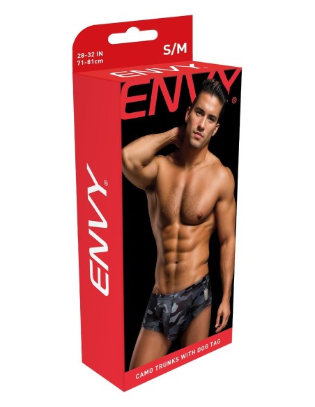 ENVY CAMO TRUNKS WITH DOG TAG BLACK