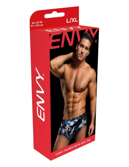 ENVY CAMO TRUNKS WITH DOG TAG NAVY