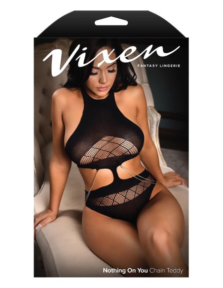NOTHING ON YOU SEAMLESS CUT-OUT TEDDY BLACK