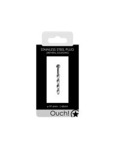 Ribbed Hollow Penis Plug - 0.2 / 6 mm