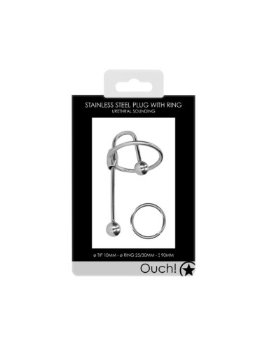 Stainless Steel Penis Plug with Ball - 0