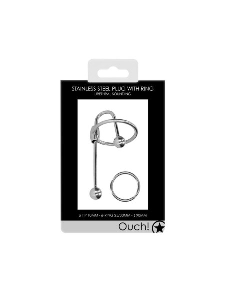 Stainless Steel Penis Plug with Ball - 0