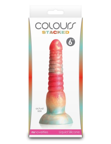 COLOURS STACKED 6 INCH DILDO RED/GOLD