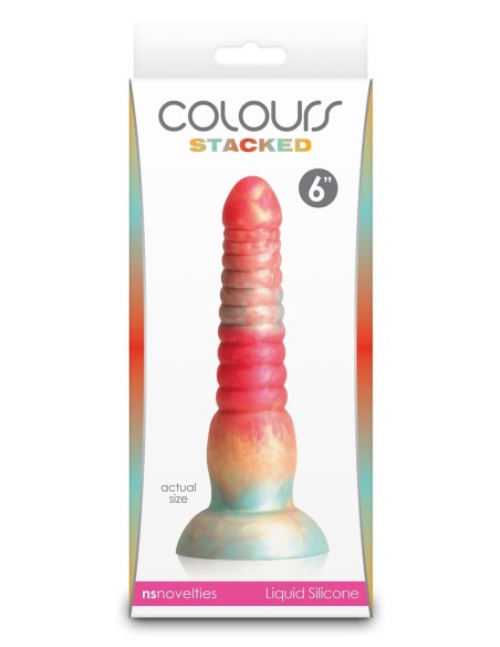 COLOURS STACKED 6 INCH DILDO RED/GOLD
