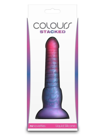 COLOURS STACKED 6 INCH DILDO PINK/BLUE