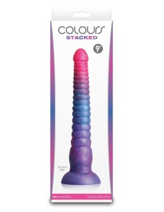 COLOURS STACKED 9 INCH DILDO PINK/BLUE