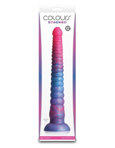 COLOURS STACKED 12 INCH DILDO PINK/BLUE