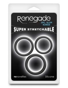 RENEGADE 3PC SLIM RINGS BLACK