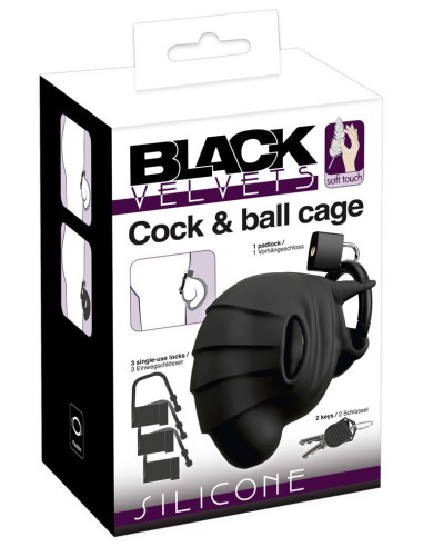 Black velvets Cock & Ball cage