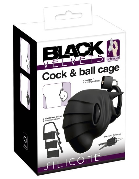 Black velvets Cock & Ball cage