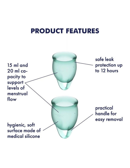 MENSTRUAL CUP FEEL CONFIDENT DARK GREEN acquista online su Porky's Store