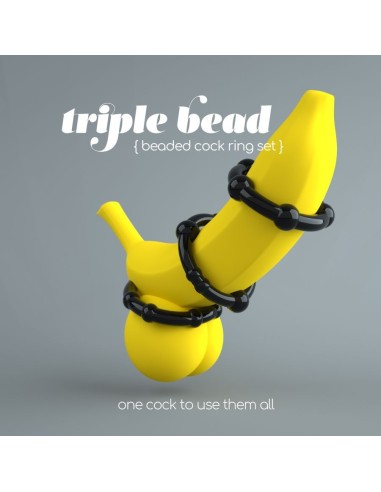 SET DI ANELLI PER IL PENE NERI TRIPLE