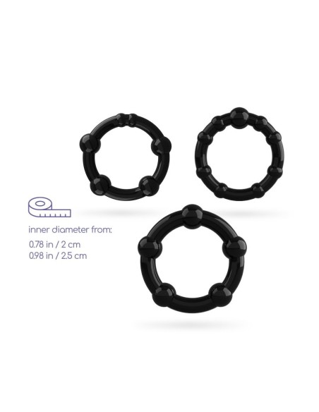 SET DI ANELLI PER IL PENE NERI TRIPLE