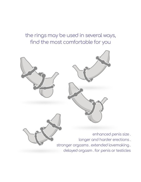 SET DI ANELLI PER IL PENE NERI TRIPLE