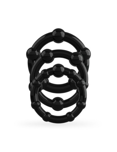 SET DI ANELLI PER IL PENE NERI TRIPLE