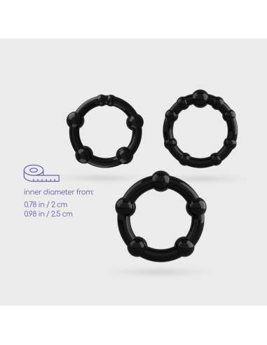 SET DI ANELLI PER IL PENE NERI TRIPLE