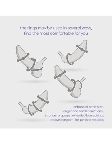 SET DI ANELLI PER IL PENE NERI TRIPLE