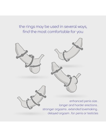 SET DI ANELLI PER IL PENE NERI TRIPLE