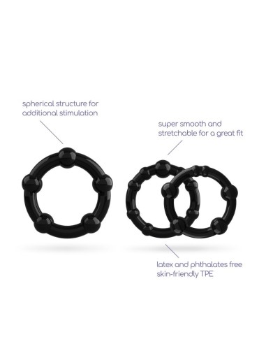 SET DI ANELLI PER IL PENE NERI TRIPLE