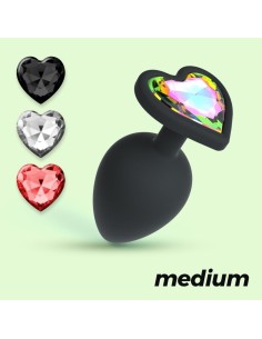 CUORE PLUG ANALE MEDIO CON 4 GIOIELLI
